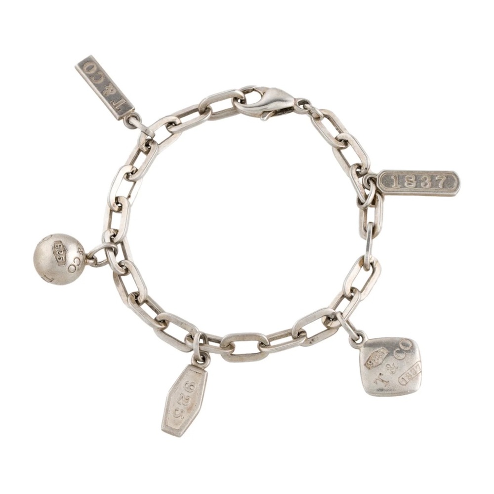 Tiffany & Co. 1837® Sterling Silver Charm Link Bracelet – Authentic